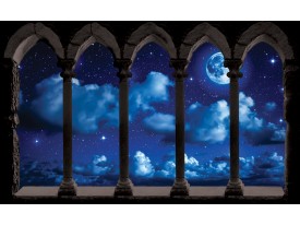 Fotobehang Papier Nacht, Lucht | Blauw | 254x184cm