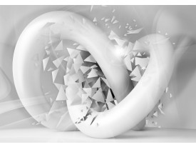 Fotobehang Papier 3D, Design | Grijs, Wit | 254x184cm