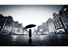 Fotobehang Vlies | Regen, Steden | Grijs | 368x254cm (bxh)