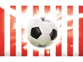 Fotobehang Papier Voetbal | Rood, Wit | 254x184cm