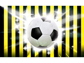 Fotobehang Papier Voetbal | Zwart, Geel | 254x184cm