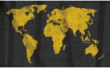 Fotobehang Vlies | Wereldkaart | Geel, Zwart | 368x254cm (bxh)