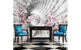 fotobehang 3D Tunnel with Flowers 368x254cm (bxh)