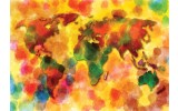 Fotobehang Vlies | Wereldkaart | Geel, Rood | 368x254cm (bxh)