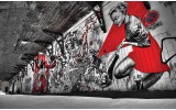 Fotobehang Vlies | Graffiti  | Zwart, Rood | 368x254cm (bxh)