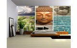 Fotobehang Boeddha | Grijs | 104x70,5cm