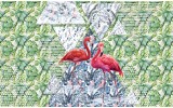 Fotobehang Vlies | Flamingo, Kleurrijk | Groen | 368x254cm (bxh)