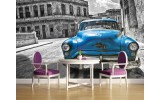 Fotobehang Oldtimer, Auto | Blauw, Grijs | 104x70,5cm