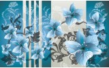 Fotobehang Papier Bloemen | Blauw, Grijs | 368x254cm