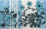 Fotobehang Bloemen | Blauw, Grijs | 104x70,5cm