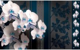 Fotobehang Papier Bloemen, Orchideeën | Blauw | 254x184cm