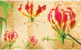 Fotobehang Papier Bloemen | Rood, Oranje | 368x254cm