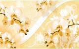 Fotobehang Papier Bloemen, Orchidee | Geel | 254x184cm