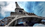 Fotobehang Papier Eiffeltoren | Grijs, Blauw | 254x184cm