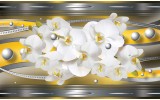 Fotobehang Bloemen, Orchideeën | Zilver | 208x146cm