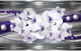 Fotobehang Bloemen, Orchideeën | Zilver | 152,5x104cm