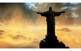 Fotobehang Jezus, Brazilië | Zwart | 312x219cm