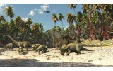 Fotobehang Vlies | Jungle, Dinosaurussen | Groen | 368x254cm (bxh)