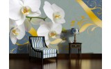 Fotobehang Bloemen, Orchidee | Wit | 416x254