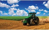 Fotobehang Natuur, Tractor | Blauw | 152,5x104cm