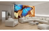 Fotobehang Vlinder, Abstract | Blauw | 312x219cm