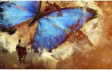 Fotobehang Vlies | Vlinder, Abstract | Blauw | 368x254cm (bxh)