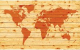 Fotobehang Vlies | Wereldkaart | Oranje | 368x254cm (bxh)
