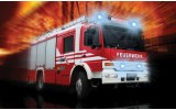 Fotobehang Brandweerauto | Rood, Oranje | 416x254