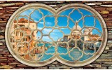 Fotobehang Vlies | Venetië, Muur | Blauw | 368x254cm (bxh)