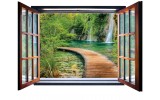 Fotobehang Natuur, Waterval | Groen |