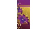 Deursticker Muursticker Bloemen | Paars, Geel | 91x211cm