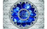Fotobehang Muur, Nacht | Blauw | 104x70,5cm
