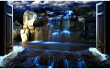 Fotobehang Vlies | Natuur, Waterval | Blauw | 368x254cm (bxh)