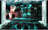Fotobehang Natuur, Waterval | Groen | 104x70,5cm