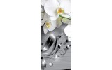 Deursticker Muursticker Orchidee, Bloemen | Zilver | 91x211cm