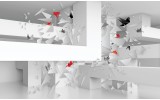 Fotobehang Papier 3D, Origami | Wit | 254x184cm