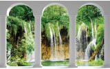 Fotobehang Papier Natuur, Waterval | Groen | 254x184cm