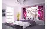 Fotobehang Modern, Slaapkamer | Roze, Zilver | 208x146cm