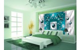 Fotobehang Modern, Slaapkamer | Zilver, Turquoise | 208x146cm