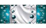 Fotobehang Modern, Slaapkamer | Zilver, Turquoise | 250x104cm