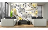 Fotobehang Design, Rozen | Zilver, Geel | 104x70,5cm