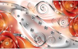 Fotobehang Design, Rozen | Zilver, Oranje | 104x70,5cm
