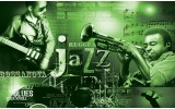 Fotobehang Muziek, Jazz | Groen | 312x219cm