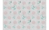 Fotobehang Vlies | Vlinder, Rozen | Roze, Turquoise | 368x254cm (bxh)
