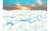 Fotobehang Papier Wolken | Blauw | 254x184cm