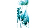 Fotobehang Bloemen | Turquoise, Wit | 91x211cm