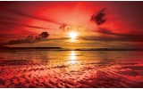 Fotobehang Zee, Zonsondergang | Rood | 104x70,5cm