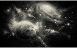 Fotobehang Vlies | Planeten | Zwart, Grijs | 368x254cm (bxh)