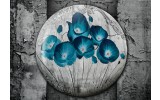 Fotobehang Papier Bloemen, Klaproos | Turquoise | 368x254cm