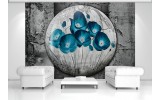Fotobehang Bloemen, Klaproos | Turquoise | 104x70,5cm